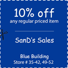 SanD's Sales at the  Walnut Creek Amish Flea Market