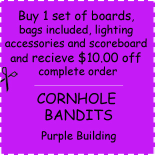 Coupon for Cornhole Bandits at the Walnut Creek Amish Fleamarket in Ohio