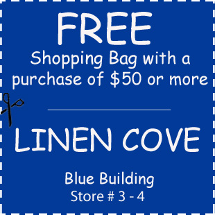 Coupon for Linen Cove at the Walnut Creek Amish Fleamarket in Ohio