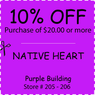 Coupon for Native heart at the Walnut Creek Amish Fleamarket in Ohio