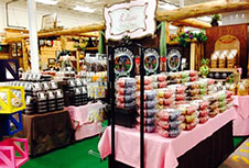 Beautiful landscaping at the Walnut Creek Amish Flea Market in holmes County near Sugarcreek,Ohio in Amish Country,shop antiques and more