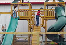 Playground at the Walnut Creek Amish Flea Market in holmes County near Sugarcreek,Ohio in Amish Country,shop antiques and more 